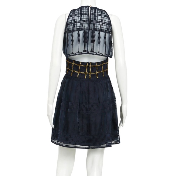 SASS AND BIDE  “CITY OF LIGHTS" NAVY AND GOLD DRESS US SIZE 6 - Picture 3 of 13